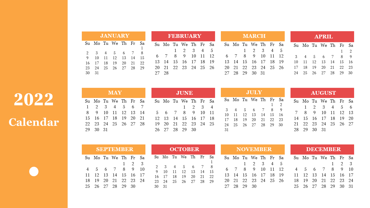Calendar Slide Template